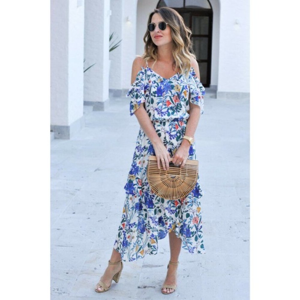 Parker Women Dress Size Small White Floral Kam Dress $398